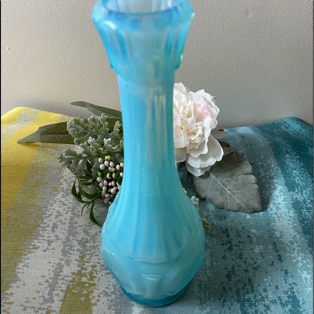 Blue Opaline Glass Vase
